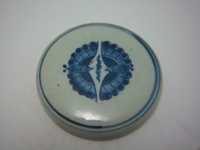12811010九十年代仿清代中期花卉纹饰青花储物罐盖